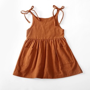 Robes d'été en gros pour bébés et enfants de 2 à 6 ans, 4 couleurs, robes blanches en lin et coton pour bébés - Product Image 3