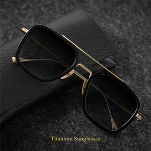 Gafas de Sol de Titanio de Lujo de Alta Calidad con Doble Puente Clásico HD Polarizado Estilo <span class=keywords><strong>Tony</strong></span> <span class=keywords><strong>Stark</strong></span> Iron Man - Product Image 1