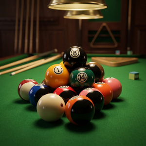 Kit complet de divertissement à domicile, 9 boules de billard en résine cristalline colorées, taille standard, boules de billard en vrac - Product Image 1