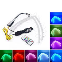 Lumière d'ambiance LED RGB, bande 5050, 4-en-1, contrôle par application/télécommande/voix, éclairage intérieur automobile néon 24/36/48/72