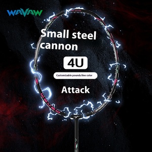 <span class=keywords><strong>Raquette</strong></span> de <span class=keywords><strong>Badminton</strong></span> authentique à lame de contre-attaque Petit canon en acier 4U Tout en fibre de carbone Adulte Single Beat PU Grip-de Official - Product Image 2