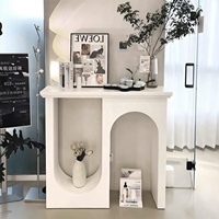 Console mobile en MDF de style français pour entrée, salon, couloir, avec étagère murale à double arche, design artistique et fonction de séparation