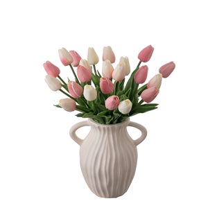 Bouquet de tulipes artificielles CallaFloral, fleurs en soie rose et blanches, décoration intérieure, style Ins, arrangement en vase - Product Image 5