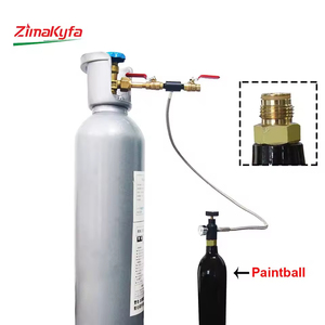 Adaptateur de recharge de CO2 avec tuyau tressé en acier de 24 pouces pour grand réservoir de dioxyde de carbone W21.8 pour le remplissage de bouteilles G1/2 - Product Image 4
