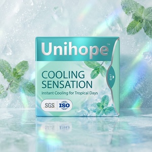 UltraThin Breathable Cotton Menthol Cooling Sensation Sanitary Napkin Instant Relief Winged Period <b>Pad</b> for Women - Product Image 1