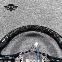 Volant de voiture en carbone forgé bleu personnalisé adapté pour Toyota Hilux LC300 Hilux Fortuner Land Cruiser GR Corolla LC79