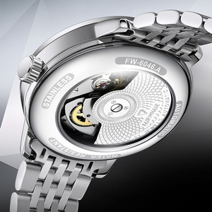 Montre mécanique automatique pour homme Mark Fairwhale, boîtier en métal de 40 mm, bracelet, cadran guilloché, aiguilles en forme de feuille de saule, étanche, lumineuse - Product Image 4