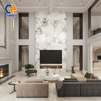 Losas de Piedra Sinterizada Gris de Gran Formato de 800x2600 mm, Azulejos para Paredes y Pisos, Bordes Modernos para Dormitorios, Uso Interior, Antibacterianos, Antideslizantes