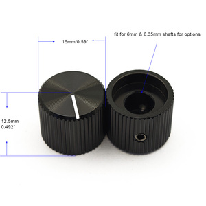 Perillas de aluminio anodizado macizo de eje liso de 15 mm (1/4 pulgada, 0.25 pulgadas, 6.35 mm, 6.4 mm) para potenciómetros de control de guitarra y pedales - Product Image 4