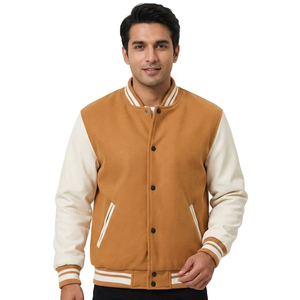 Customized 100% cotton fleece <b>Men's</b> varsity Jacket with PU leather Sleeves <b>men</b> winter jacket custom logo man varsity jacket - Product Image 1