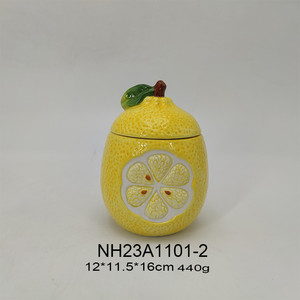Bestcera Tùy Chỉnh Tay Crafted Chất Lượng Cao Sứ Canister Phim Hoạt Hình Dễ Thương Chanh Gốm Lưu Trữ Container <span class=keywords><strong>Cookie</strong></span> <span class=keywords><strong>Jar</strong></span> - Product Image 4