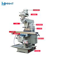 5HW Schwerlast Vertikal-Horizontal Fräsmaschine Doppelfunktions-Fräsausrüstung Metallschneidemaschine R8 Spindel 380V
