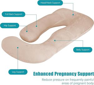 Almohada de Maternidad Rectangular Suave de Espuma Viscoelástica con Funda Extraíble, para Cuerpo Completo, para Adultos, Imprescindible para el Sueño Durante el <span class=keywords><strong>Embarazo</strong></span>, Jumbo de 57 Pulgadas, Marrón - Product Image 5