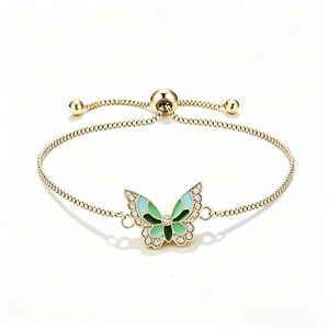 <span class=keywords><strong>Bracelet</strong></span> chaîne à maillons tendance pour femme avec breloque papillon en cristal bleu LC202605125 – Vente en gros - Product Image 6