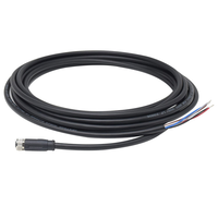 Conector Circular M8 de 6 Pines, Codificado, Impermeable IP67, Recto, Hembra, Arnés de Cableado de Alimentación, Sin Blindaje, Modulable, 2A, Automotriz