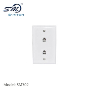 Plaque murale double blanche en promotion avec deux prises <span class=keywords><strong>RJ45</strong></span> <span class=keywords><strong>ou</strong></span> <span class=keywords><strong>RJ11</strong></span> - Product Image 6