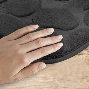 Alfombra de baño de coral, cuadrada, de color sólido, con relieve, absorbente y antideslizante para baño - Product Image 5