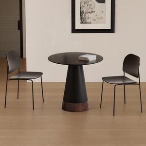 Mesa de Comedor Redonda Moderna de Vidrio Negro para Restaurante o Cafetería, de 2, <span class=keywords><strong>3</strong></span> o 4 Plazas, Directo de Fábrica en China, Venta al Por Mayor - Product Image 1