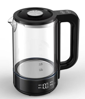 Bouilloire électrique à double chambre en acier inoxydable SS304 avec couvercle et corps en verre Bouilloire intelligente en verre avec Tuya Wifi ALICE Alexa