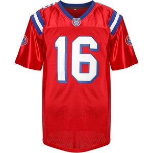 Maillot de football FOXA rouge 16 Shane Falco The Replacements Movie pour homme, col en V, manches courtes, respirant, coupe régulière - Product Image 1