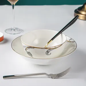 PITO Service de vaisselle moderne de luxe en céramique, porcelaine osseuse, assiette en porcelaine, service de table en porcelaine pour restaurant