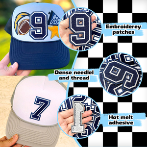 Настраиваемый Синий 0-9 с вышивкой, железный номер, патч для одежды из Джерси, настраиваемый цвет - Product Image 6