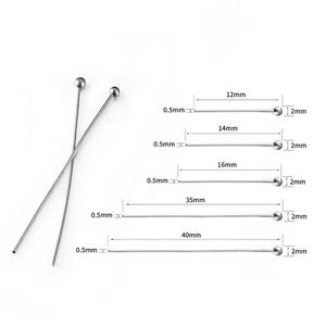 DIY Beading Jewelry Making Head Pins PVD Vacuum Gold Plated NO TARNISH Stainless <b>Steel</b> <b>Ball</b> Head Needle Pins - Product Image 3
