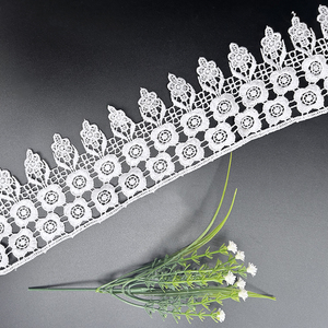 Passamaneria in Pizzo di Poliestere Idrosolubile Stile Vintage 7,5cm, Motivo Animale Sexy Ricamato per Abiti da Sposa, Scarpe, Borse, Decorazioni <span class=keywords><strong>TROYA</strong></span> - Product Image 4
