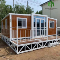 Kit de maison conteneur contemporaine de 20 pieds, très demandé, avec villa modulaire préfabriquée extensible en panneaux sandwich d'acier