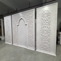 Fournitures de fête personnalisables, luxueuses, pour banquet de mariage marocain traditionnel, décoration murale d'arche blanche 3D pour scène de mariage