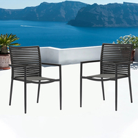 Chaises de Patio à cordes encadrées en Aluminium, mobilier d'extérieur pour petit balcon, ensembles de jardin et d'intérieur