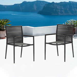 Sillas de Patio <span class=keywords><strong>para</strong></span> exteriores, mobiliario con marco de aluminio, silla de cuerda <span class=keywords><strong>para</strong></span> balcón pequeño, juegos de jardín de uso exterior e interior - Product Image 2