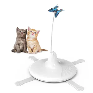 电子蝴蝶旋转猫玩具猫互动玩具猫玩