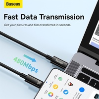 Kabel Data Pengisian Cepat Baseus Tungsten Gold Type-C ke Type-C 240W 1m/2m/3m E-marker Smart Chip