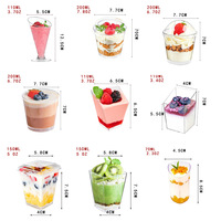 Gobelet en plastique PS transparent et léger, élégant et haut, pour présentation de traiteur, apéritifs, glaces, parfaits et martinis