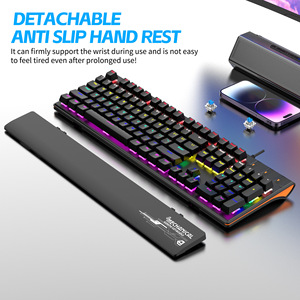 คีย์บอร์ดเกมมิ่งแบบมีสาย BAJEAL 104 ปุ่ม RGB Backlit ขนาดเต็ม ป้องกันการกดผิดพลาด ตั้งโปรแกรมได้ - Product Image 3