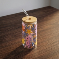 Envolturas Personalizadas para Vasos Libbey con Transferencia UV DTF, Diseño de Gatos Kawaii para el Día de San Valentín, 16 oz