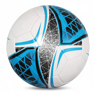 Balón de fútbol de PU ligero y duradero, fútbol de punto a mano de cuero de PVC impreso multicolor con su propio logotipo, tamaño 5, pelota deportiva - Product Image 1