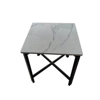 Mobilier Commercial d'hôtellerie 70x70 CM, Table carrée en pierre frittée, Table à manger d'hôtel
