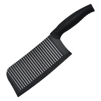 Ensemble de couteaux de cuisine à revêtement antiadhésif en acier inoxydable Ensemble de couteaux de cuisine noirs à rayures ondulées Ensemble de 3 pièces