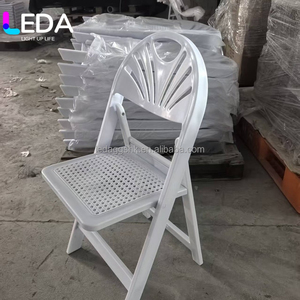 LEDA Factory Price Outdoor Furniture White Plastic Folding <b>Chair</b> With Soft Seat <b>Pad</b> New Model Portable Party <b>Chairs</b> For Gatherin - Product Image 2