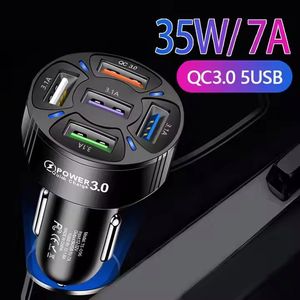 35W Fast Charging <b>USB</b> Car Charger 5 <b>USB</b> QC 3.0 Car Phone Charger 5V 7A Car <b>Cigarette</b> <b>Lighter</b> Adapter - Product Image 3