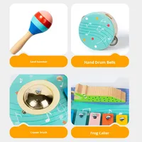 Children's Wood Hand Drum Percussion Instrument for Orff Kindergarten Instrument Combination Music Toy
