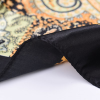 Écharpe carrée en soie satinée pure 100% de haute qualité, douce et lisse, imprimée, tendance pour les fêtes, toutes saisons