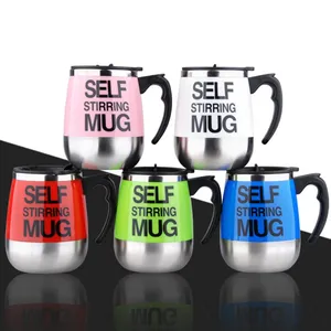 New Trendy Free Custom Logo Support Self Stirring Mug Auto Mixing Coffee Cup Caneca Mixer Automatic Battery Operated