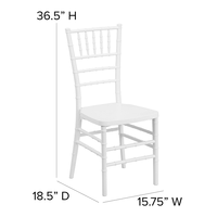 Chaises Chivari en résine blanche de mariage Chiavari avec coussin pour banquet de haute qualité
