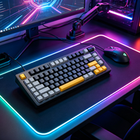 Clavier mécanique de jeu Keywin BK7501 personnalisé, tri-mode, 75 %, RGB, avec joint, OEM, hotswap, avec bouton rotatif