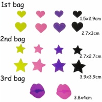Autocollants en mousse EVA, couleurs noir, vert, rose, violet, étoile, cœur, lèvres, pour enfants, décoration, scrapbooking, 3PK, 70 pièces