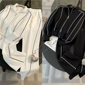 定制来样定做2025新款秋季躺椅运动锻炼运动服2件两件套运动服休闲连裤慢跑套装 - Product Image 2