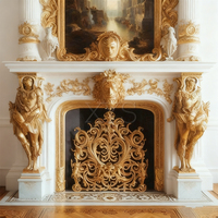 Cheminée en marbre naturel sculpté à la main de haute qualité, design français, moderne, autoportante, pour salon ou hôtel